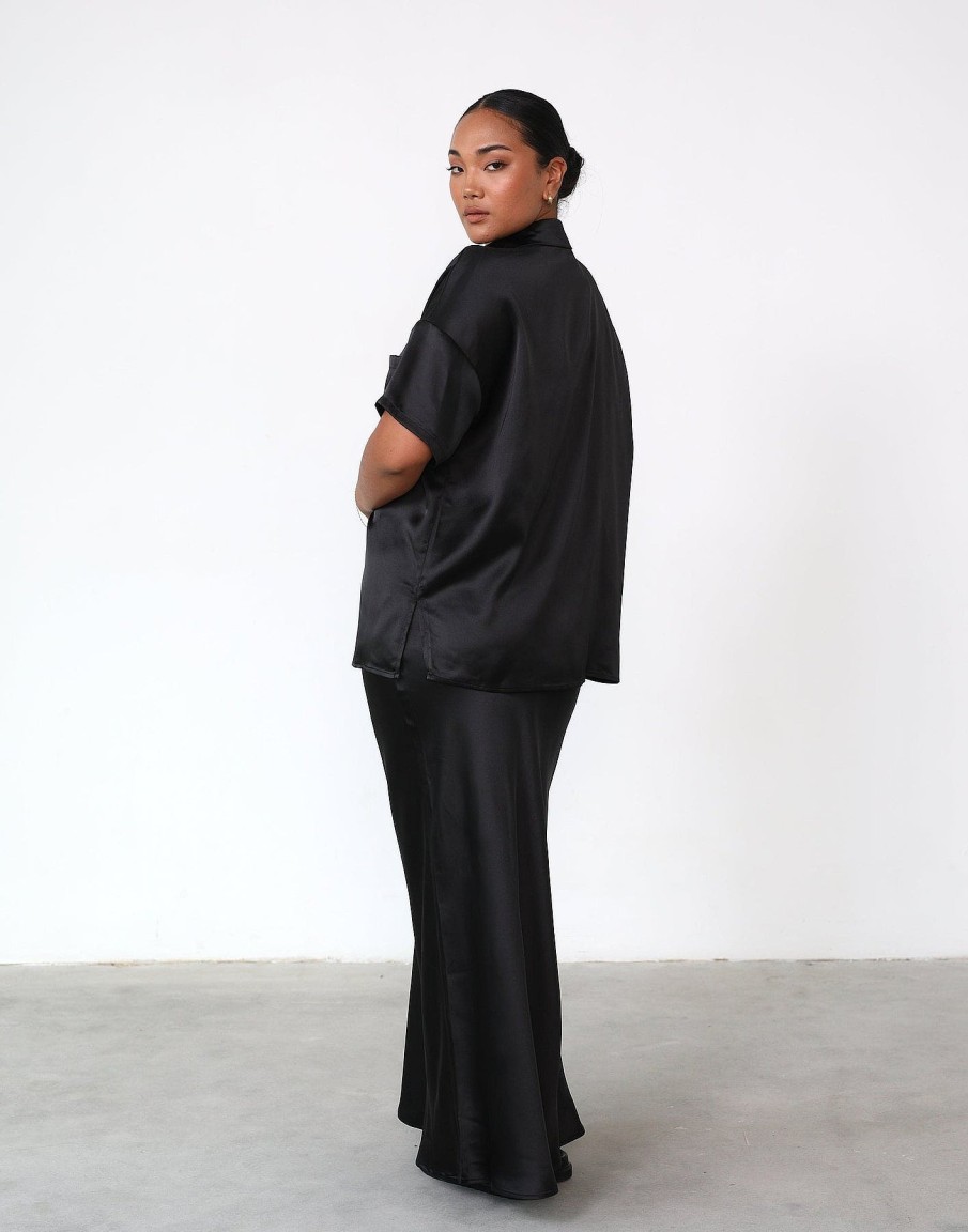 Clothing Charcoal Clothing Shirts + Blouses | Martha Shirt (Black)