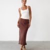 Clothing White Closet Basics Edit | Mimi Midi Skirt (Chestnut)