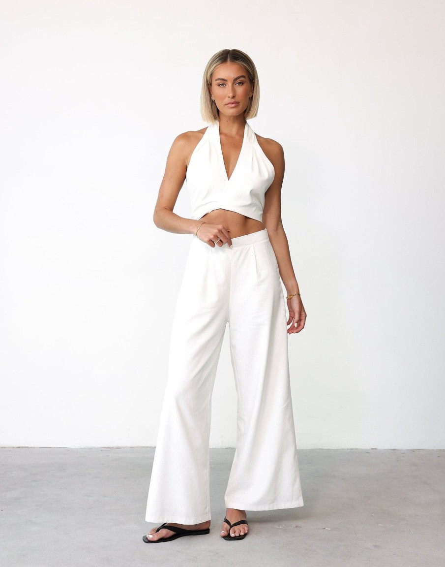 Clothing CHARCOAL Workwear | Ashly Pants (White)