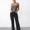 Clothing Charcoal Clothing Partywear | Passion Corset Top (Slate)