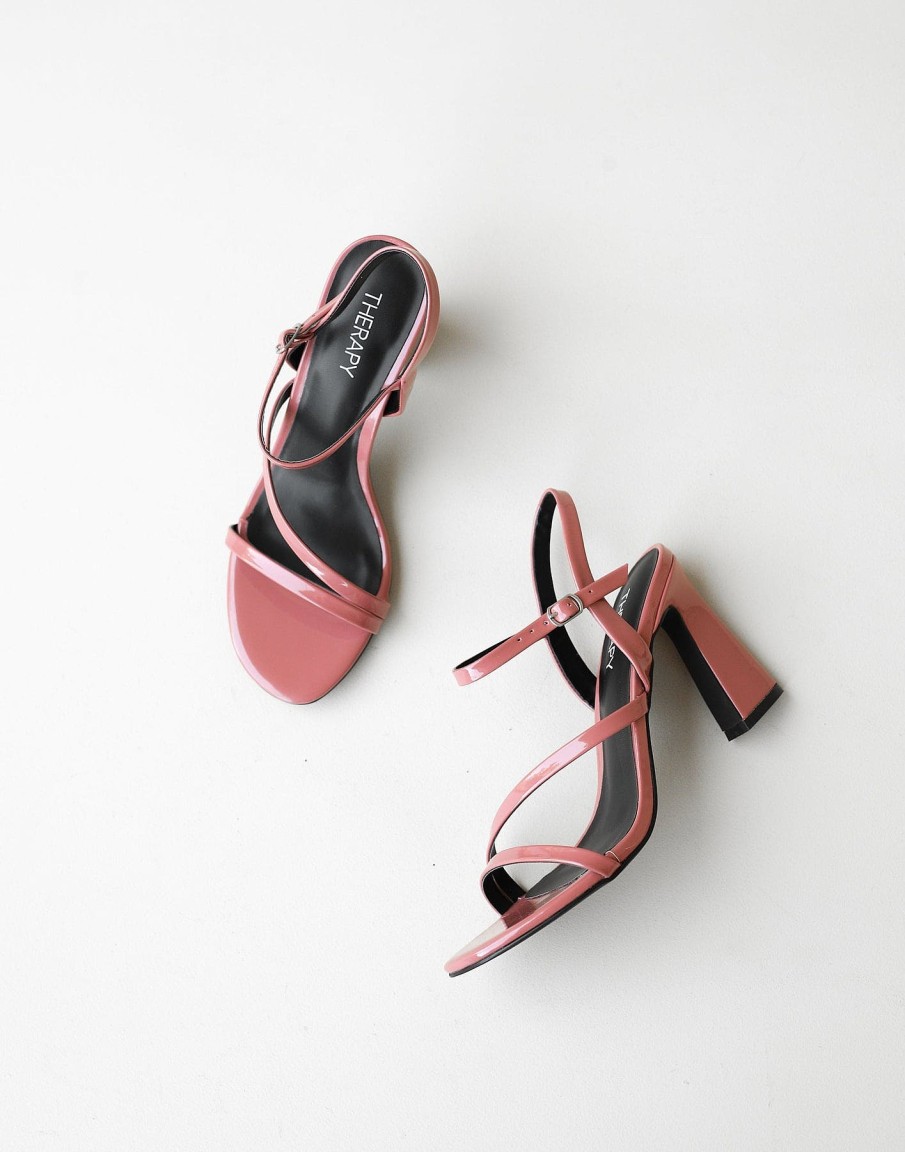 Shoes Charcoal Clothing | Ida Heels (Rouge Patent Pu) - By Therapy