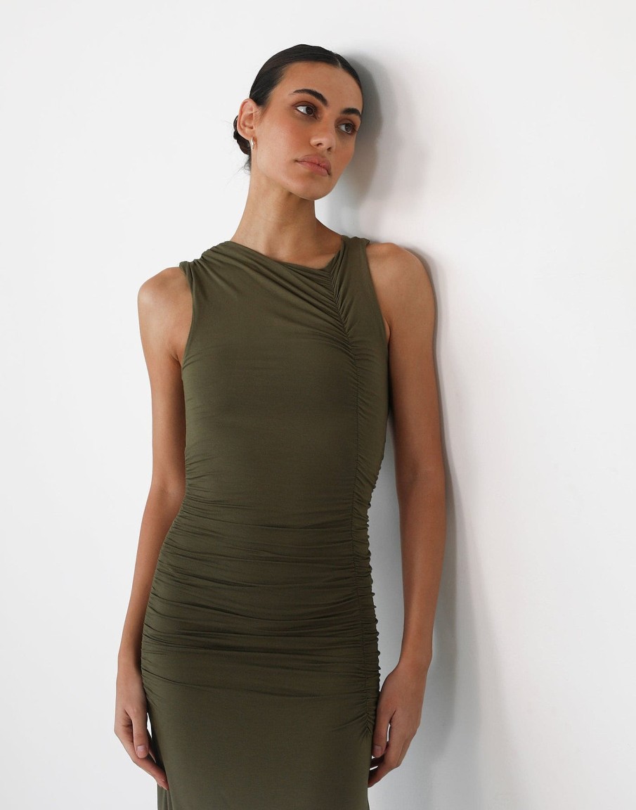 Clothing Qtrend Maxi Dresses | Everleigh Maxi Dress (Olive)