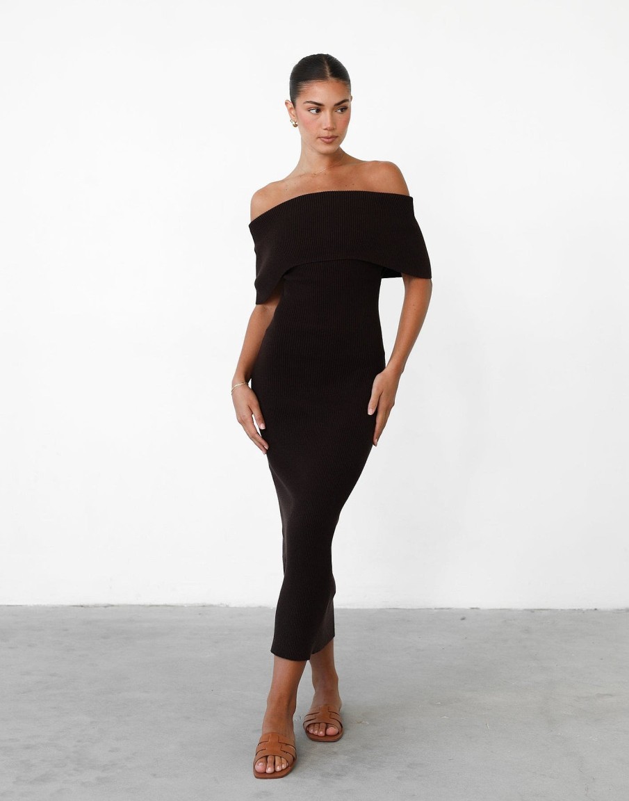 Clothing CHARCOAL CLOTHING Partywear | Ambiguity Maxi Dress (Chocolate)