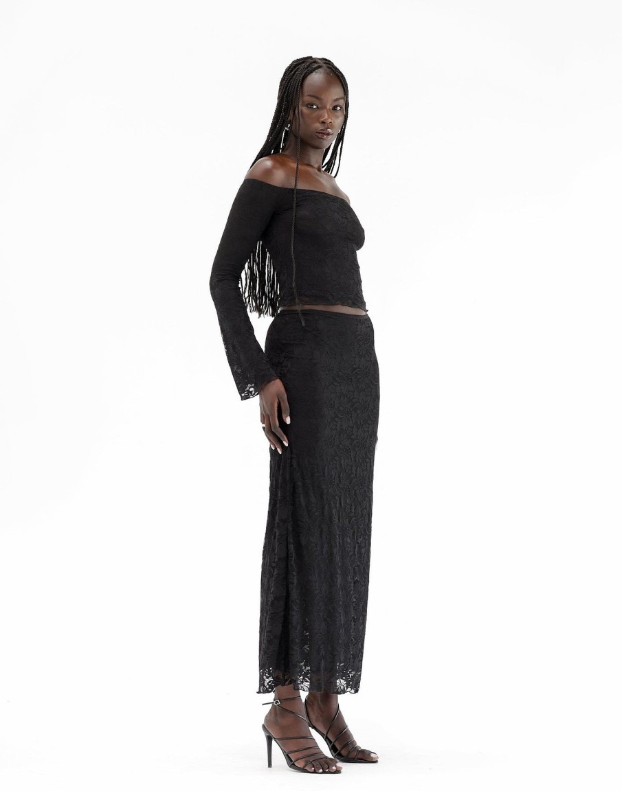 Clothing Charcoal Clothing Skirts | Florence Maxi Skirt (Black)