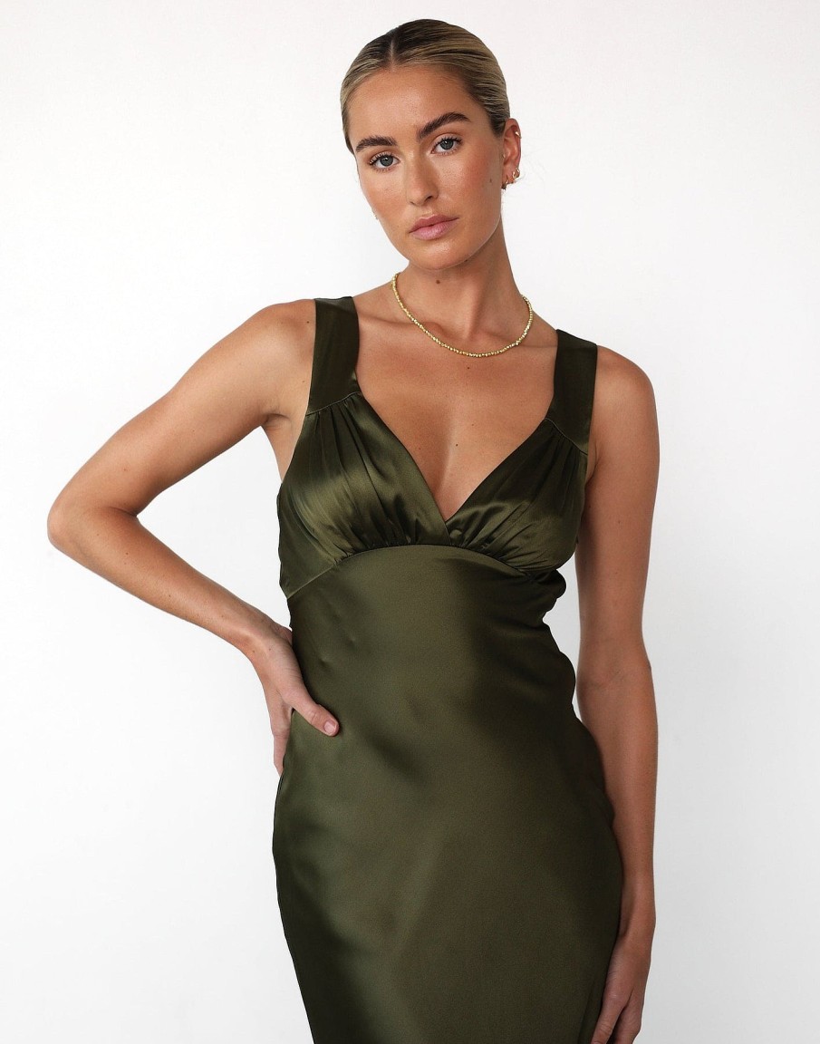 Clothing Charcoal Clothing Maxi Dresses | Piper Maxi Dress (Olive)