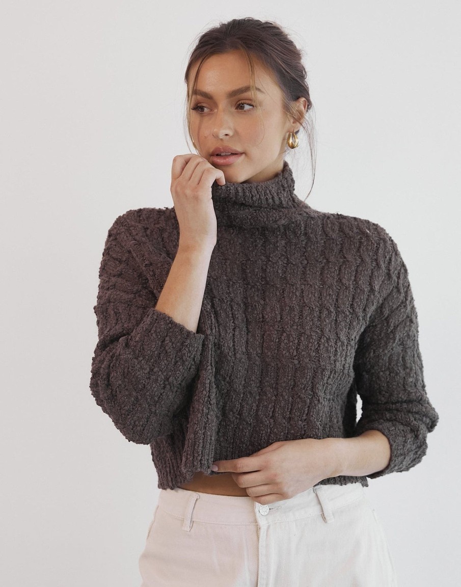 Clothing Qtrend Knitwear | Hayes Knit Jumper (Cocoa)