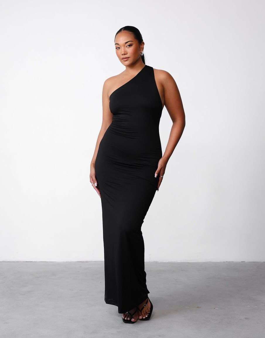 Clothing Charcoal Clothing Partywear | Keira Maxi Dress (Black)