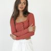 Clothing Shareen Long Sleeve Tops | Roberts Long Sleeve Top (Rust)