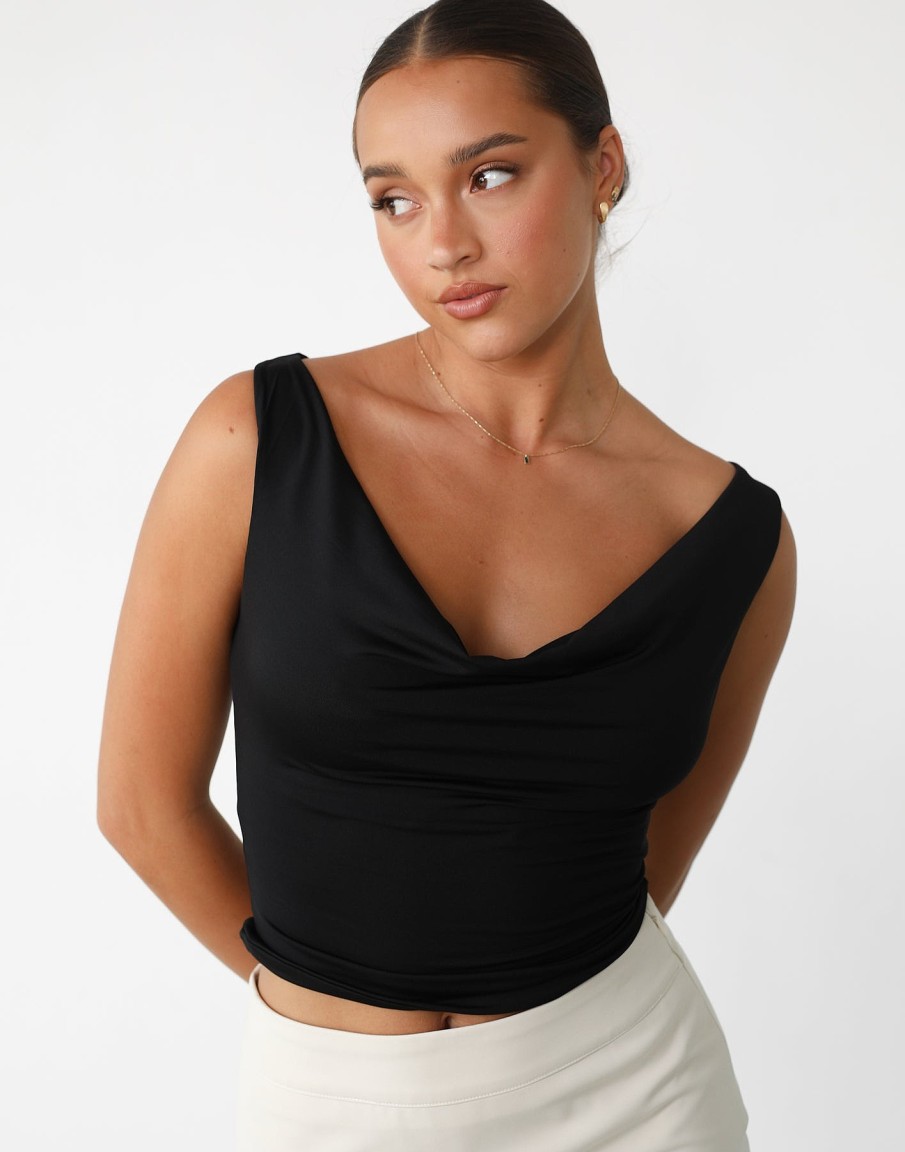 Clothing Charcoal Clothing Basics Edit | Katya Top (Black)