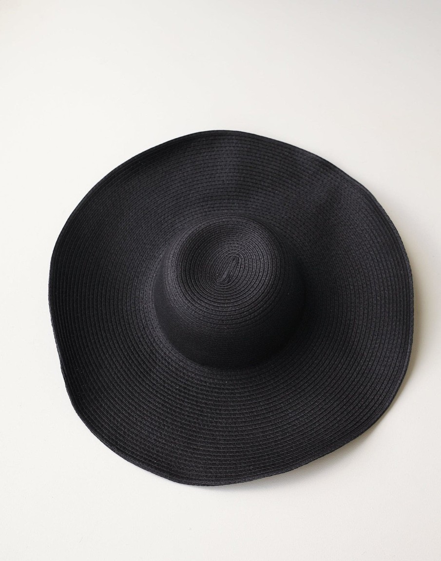 Accessories Charcoal Clothing Hats | Sofia Wide Brim Straw Hat (Black)