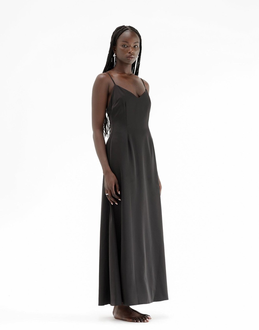 Clothing Charcoal Clothing Maxi Dresses | Isabella Maxi Dress (Black)