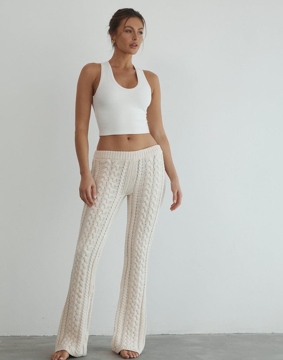 Clothing Lioness Knitwear | Serena Pant (Cream) - By Lioness