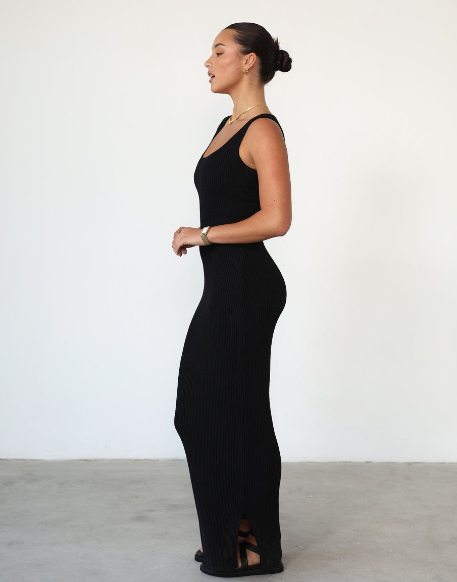 Clothing Pink Diamond Basics Edit | Aja Maxi Dress (Black)