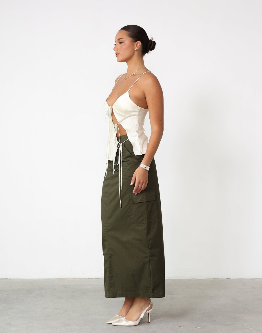 Clothing Charcoal Clothing Skirts | Deena Maxi Skirt (Burnt Olive)