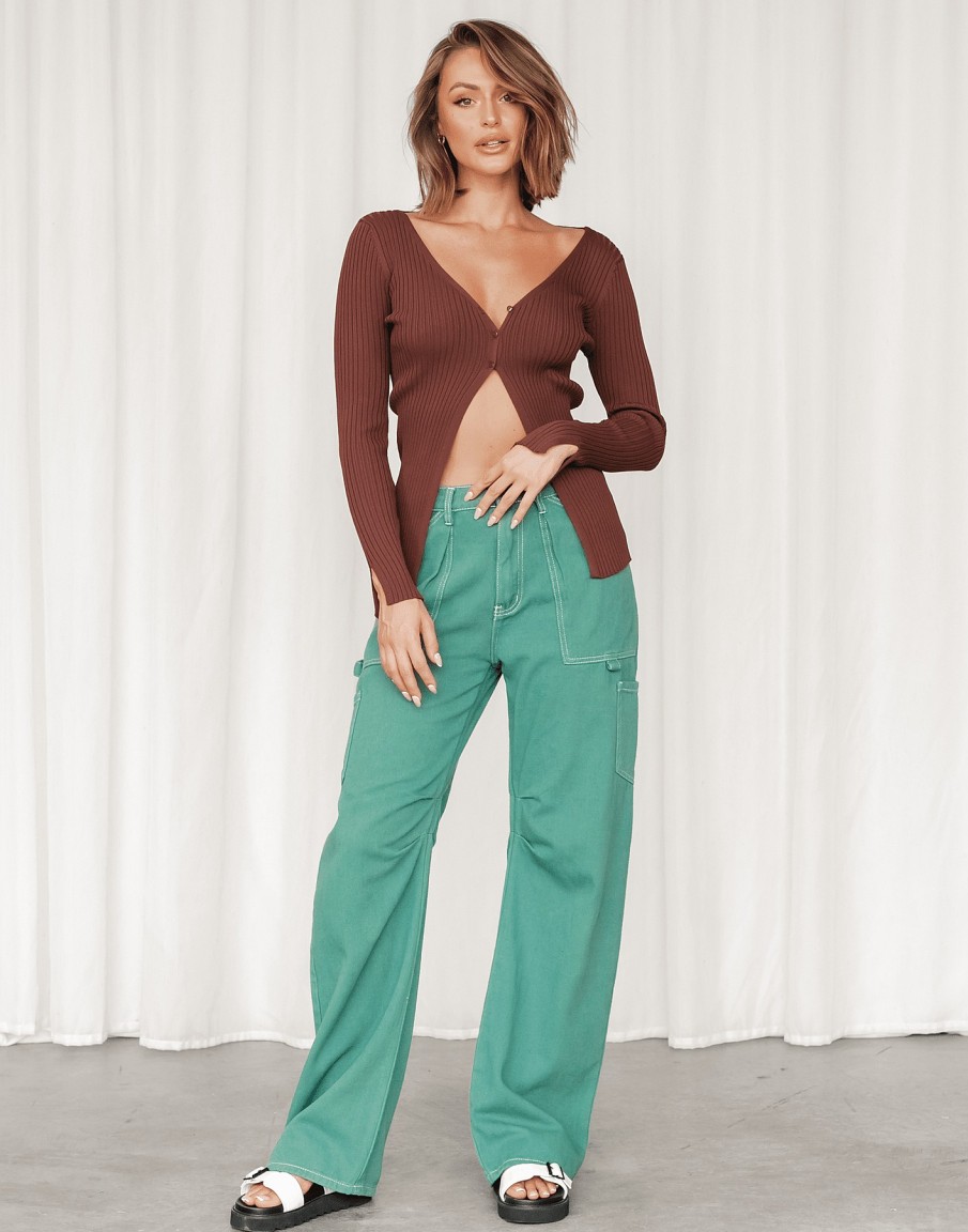 Clothing Red Berry Basics Edit | Amora Long Sleeve Top (Brown)