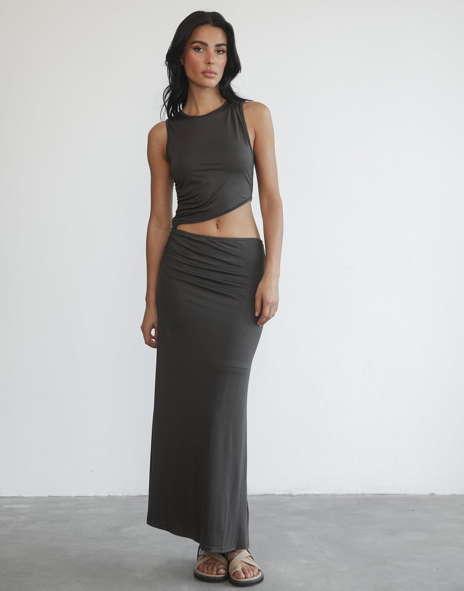 Clothing Into Fashion Partywear | Shari Maxi Dress (Dark Grey)