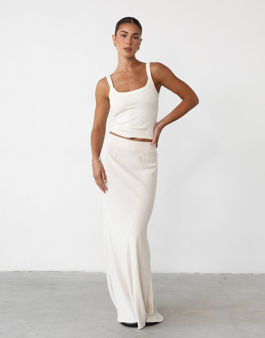 Clothing Yours Truly Skirts | Jayella Linen Maxi Skirt (Beige)