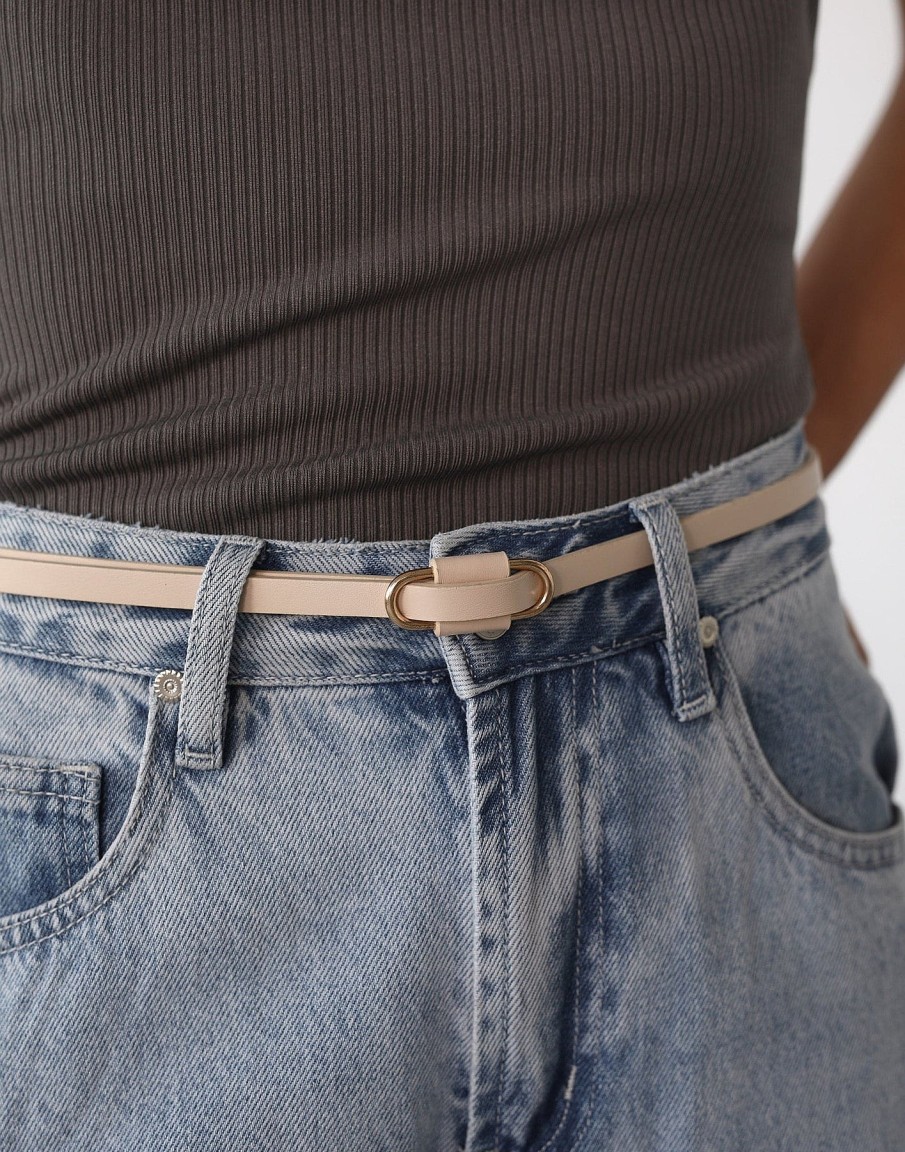 Accessories Charcoal Clothing Belts | Blair Belt (Cream)