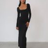 Clothing Charcoal Clothing Partywear | Cartia Maxi Dress (Black)