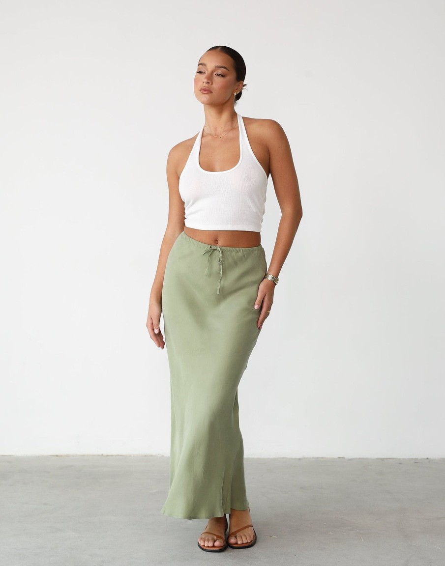 Clothing White Closet Basics Edit | Amalie Maxi Skirt (Pistachio)