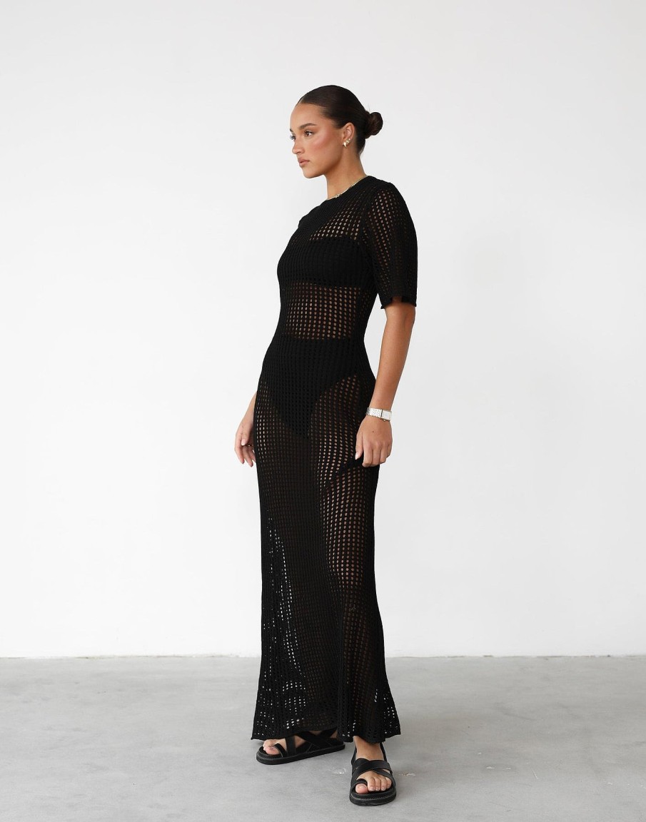 Clothing Pink Diamond Maxi Dresses | Phoemela Maxi Dress (Black)