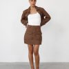 Clothing Pink Diamond Skirts | Riya Mini Skirt (Chocolate)