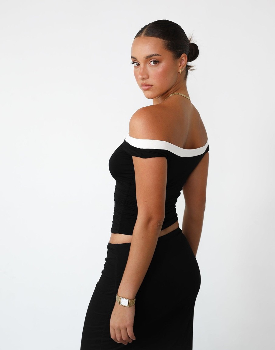 Clothing Charcoal Clothing Crop Tops | Ari Top (Black)