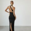 Clothing Charcoal Clothing Partywear | Aziza Maxi Dress (Black)