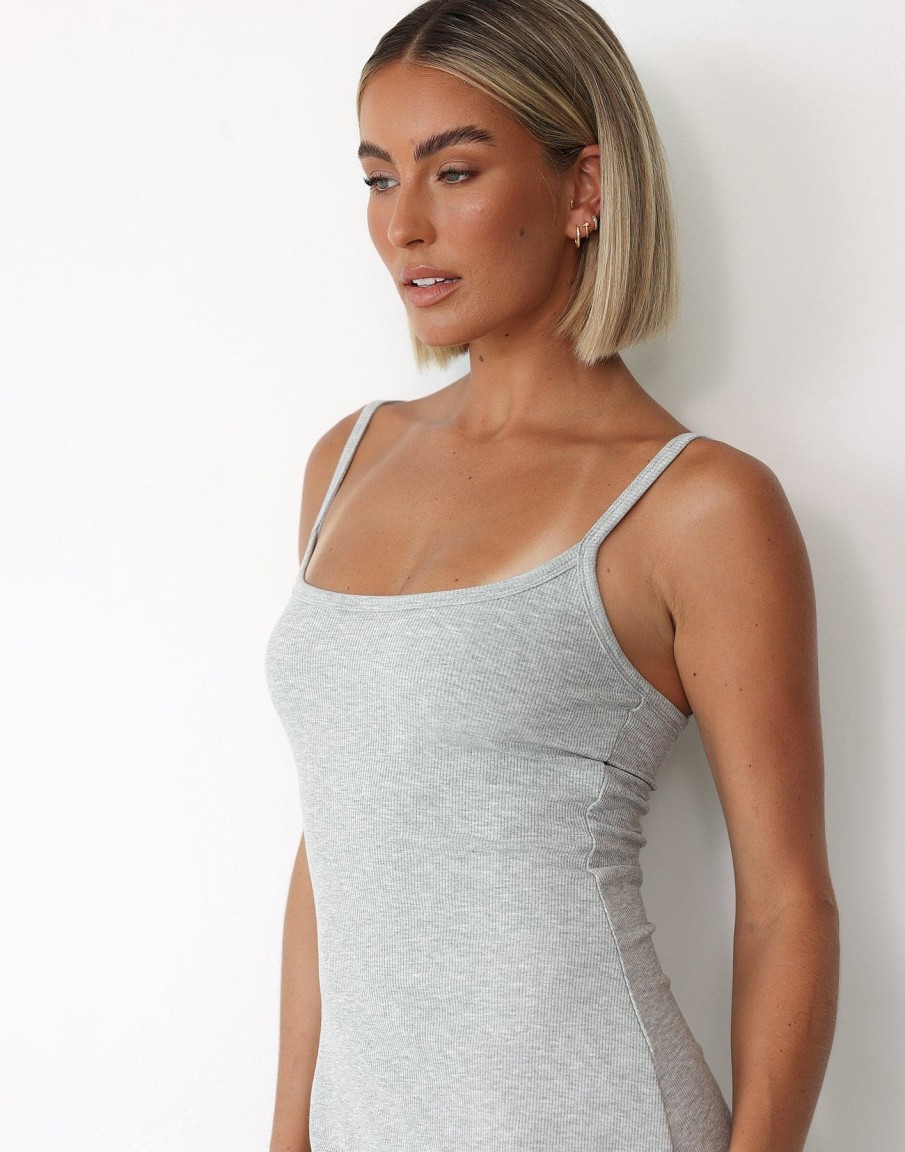 Clothing CHARCOAL Basics Edit | Helia Mini Dress (Grey Marle)