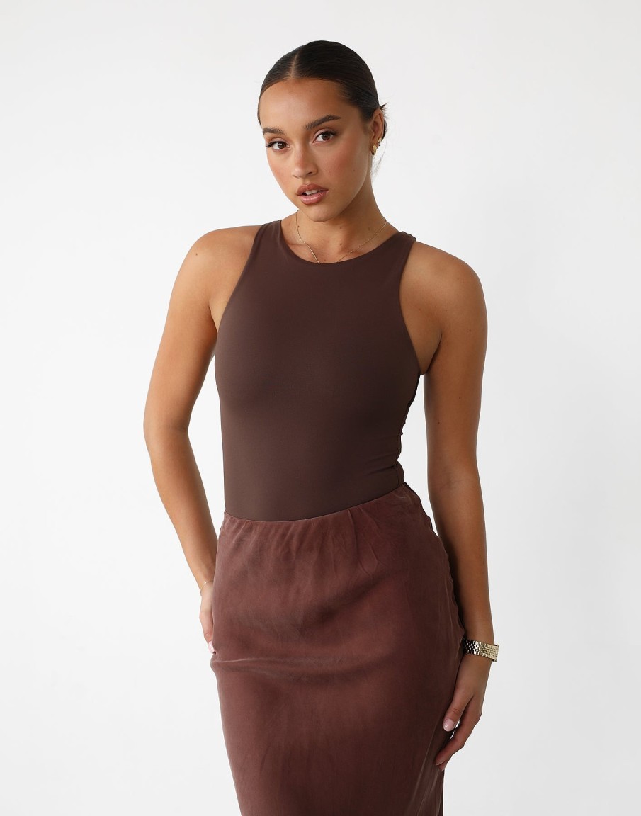 Clothing QTrend Basics Edit | Vivid Bodysuit (Chocolate)