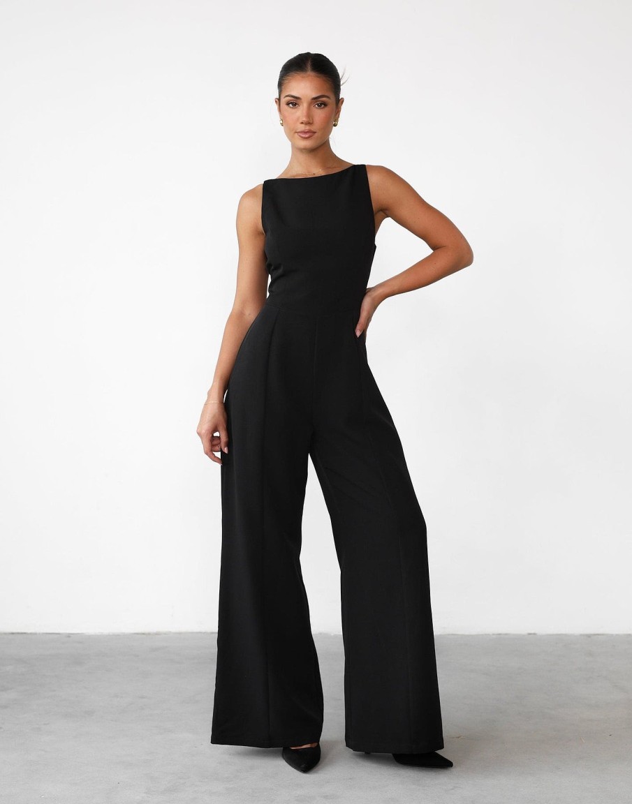 Clothing Charcoal Clothing Workwear | Evelyn Jumpsuit (Black)