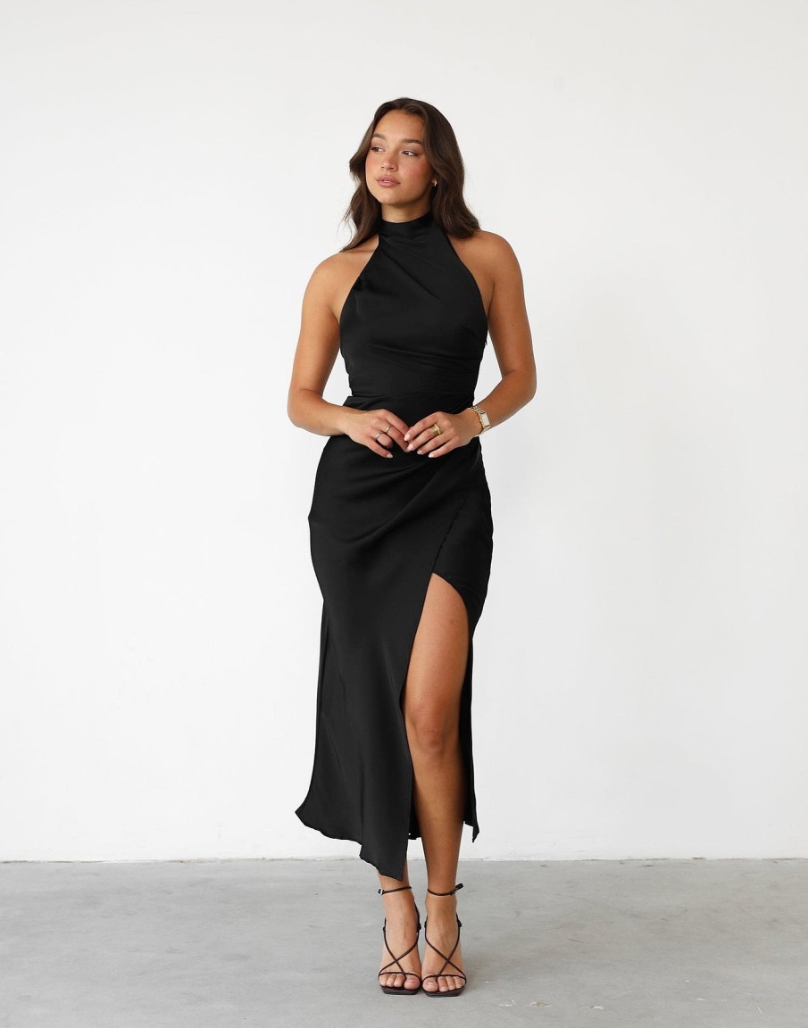 Clothing CHARCOAL Partywear | Flor Maxi Dress (Black)