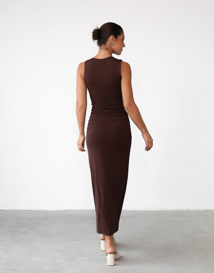 Clothing CHARCOAL Partywear | Delphine Maxi Dress (Cocoa)