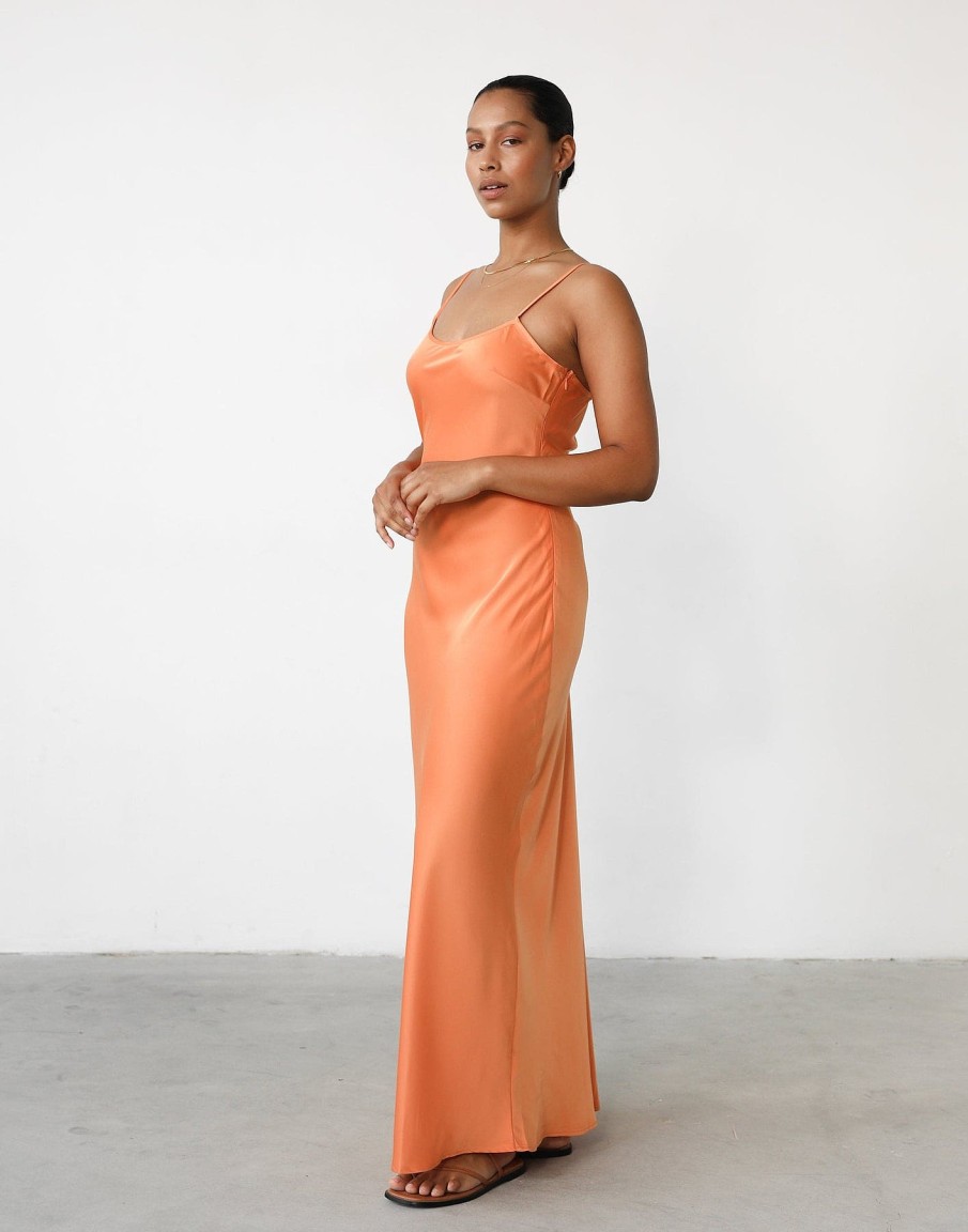 Clothing Charcoal Clothing Partywear | Martha Maxi Dress (Tangerine)