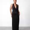 Clothing Charcoal Clothing Partywear | Lindsay Maxi Skirt (Black)