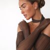 Clothing Charcoal Clothing Long Sleeve Tops | Juniper Long Sleeve Top (Brown)