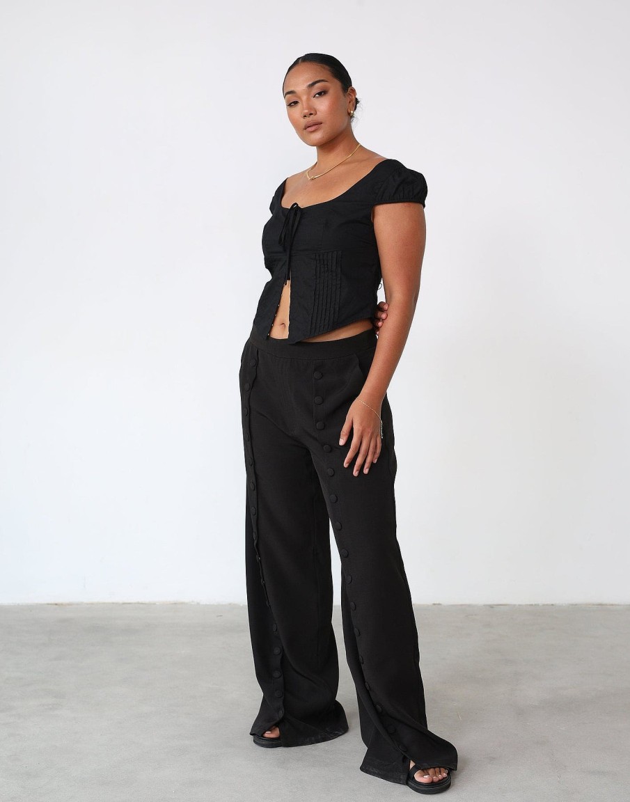 Clothing Charcoal Clothing Basics Edit | Faye Top (Black)