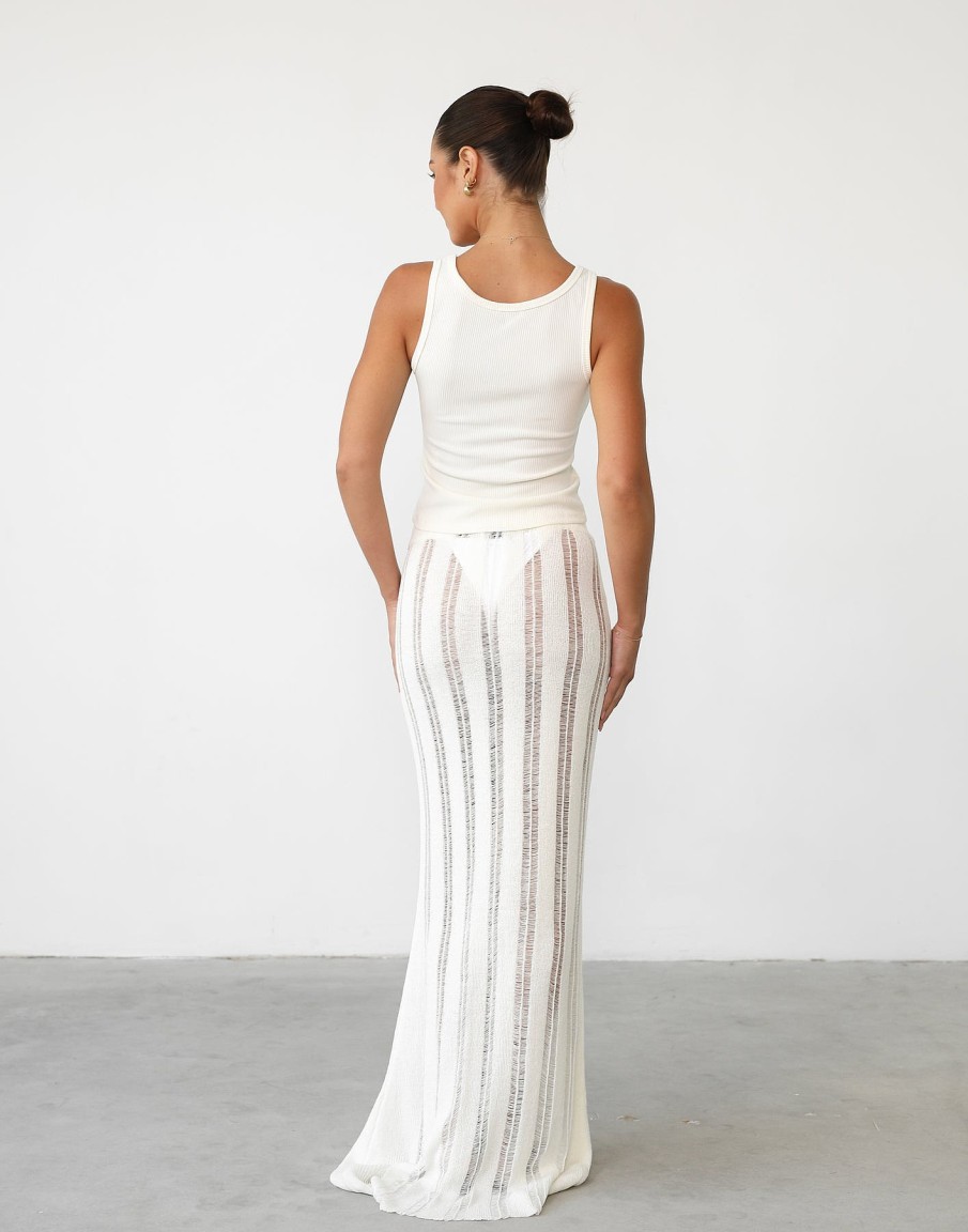 Clothing VogueMax Skirts | Jafna Maxi Skirt (White)