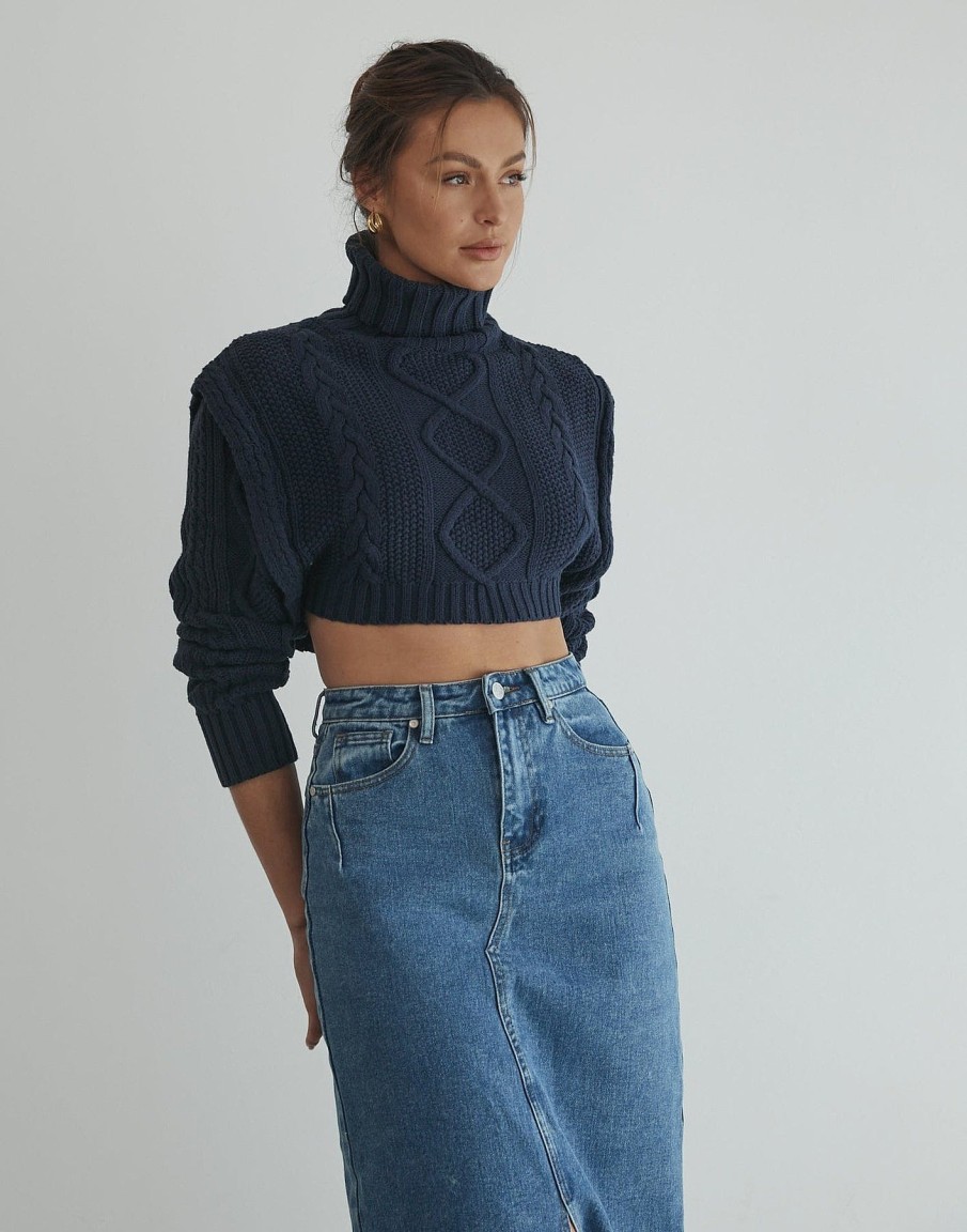 Clothing White Closet Knitwear | Brinney Knit Jumper (Navy)