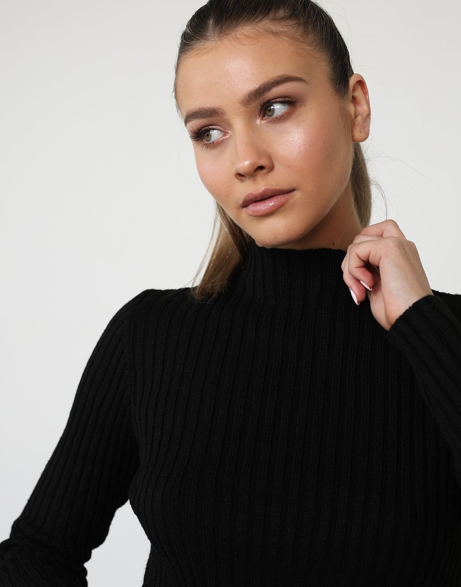 Clothing Alive Girl Knitwear | Dionne Long Sleeve Top (Black)