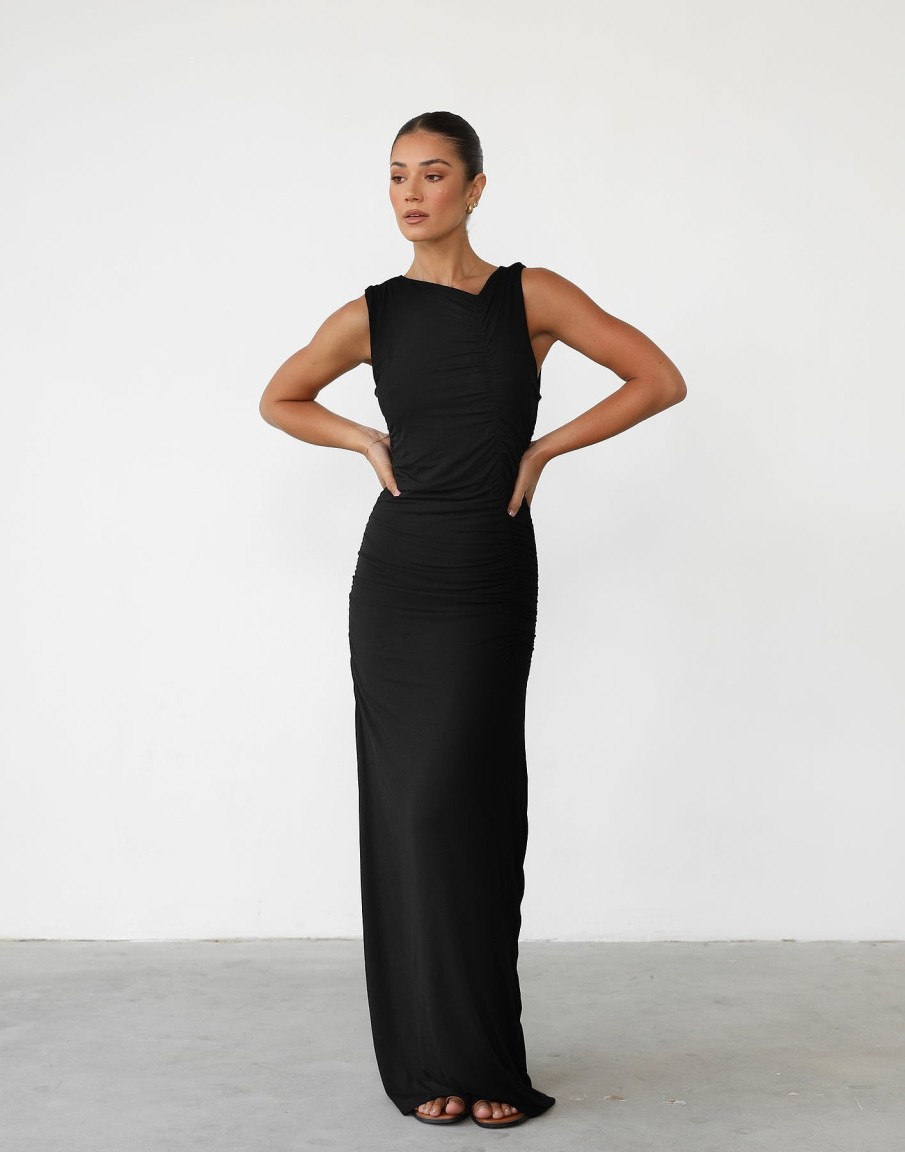 Clothing QTrend Maxi Dresses | Everleigh Maxi Dress (Black)