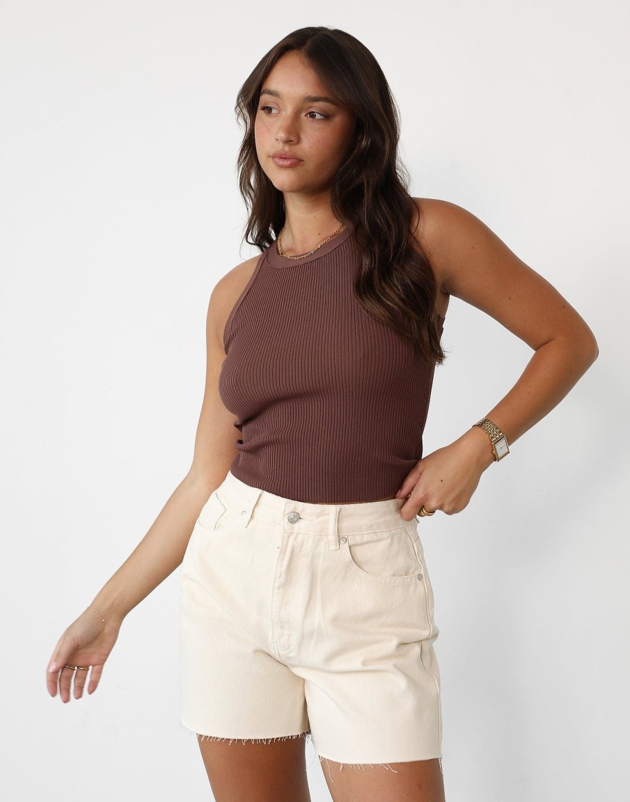 Clothing Q-Trend Basics Edit | Cassidy Tank Top (Chocolate)