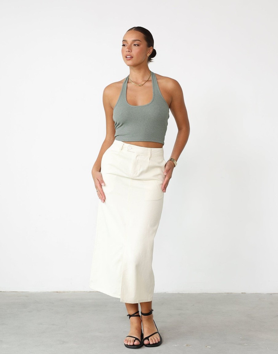 Clothing Luvalot Basics Edit | Leiya Midi Skirt (Beige)