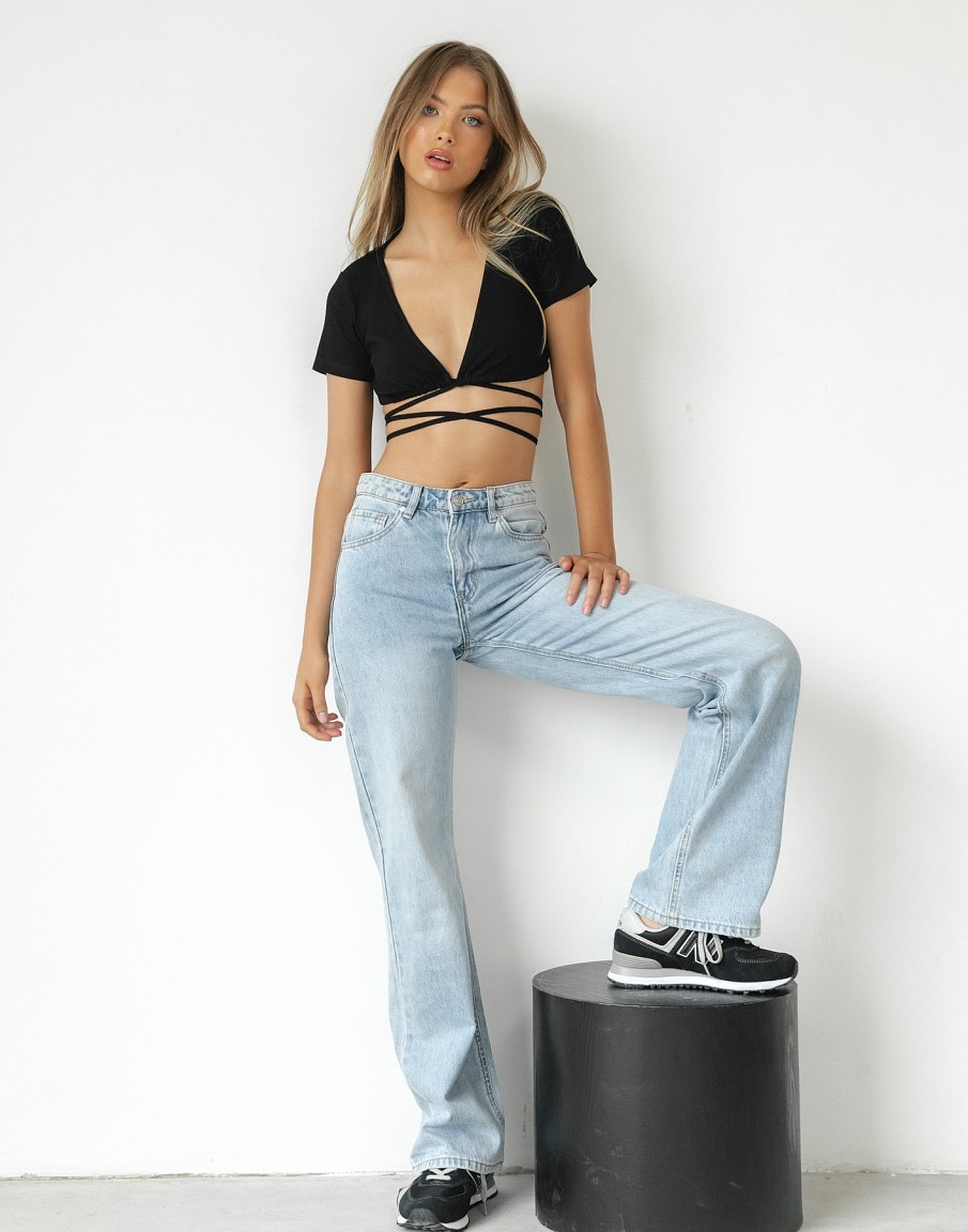 Clothing Shareen Crop Tops | Flick Crop Top (Black)