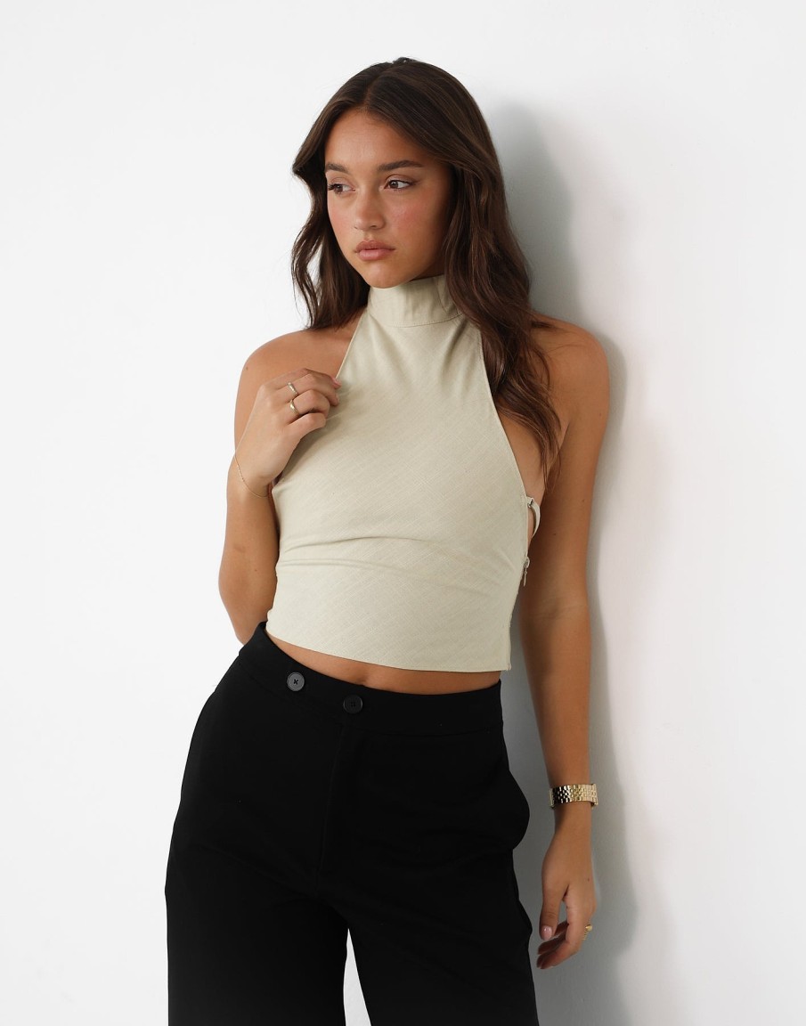 Clothing Lioness Crop Tops | Idyllic Top (Wheat) - By Lioness