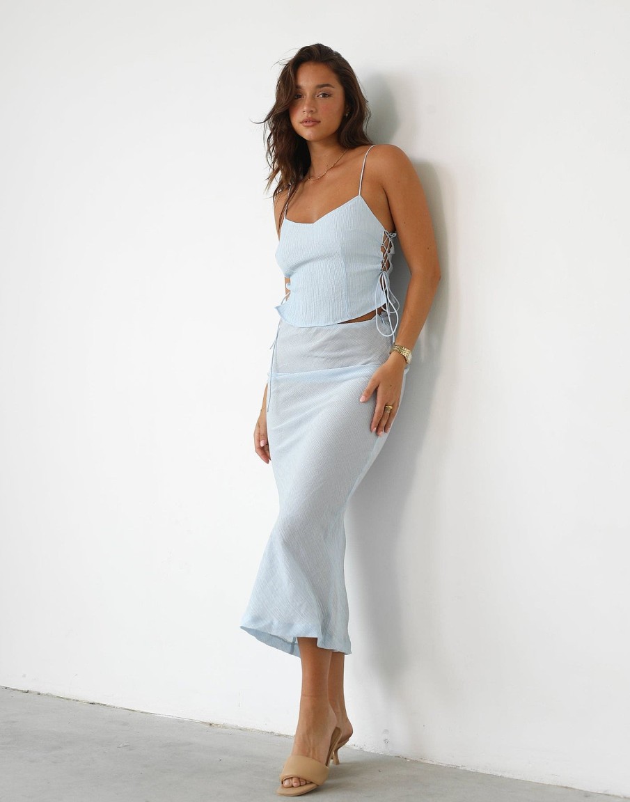 Clothing Lioness Skirts | Endless Maxi Skirt (Pale Blue) - By Lioness