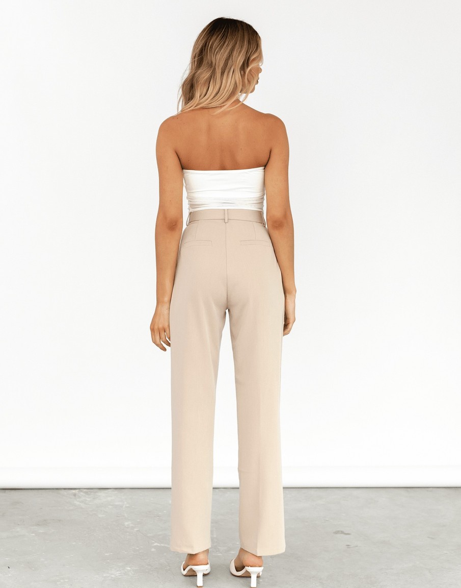 Clothing Pink Diamond Basics Edit | Shayla Pants (Beige)