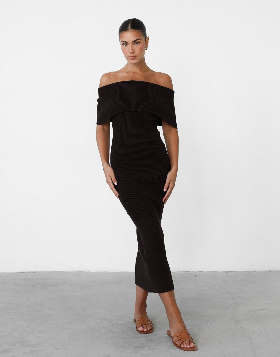 Clothing CHARCOAL CLOTHING Partywear | Ambiguity Maxi Dress (Chocolate)