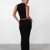 Clothing Charcoal Clothing Knitwear | Nate Knit Maxi Skirt (Black)