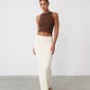 Clothing Charcoal Clothing Knitwear | Nate Knit Maxi Skirt (Cream)